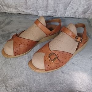Vintage 70s Women’s Leather Boho Sandals Sz 8.5 Retro